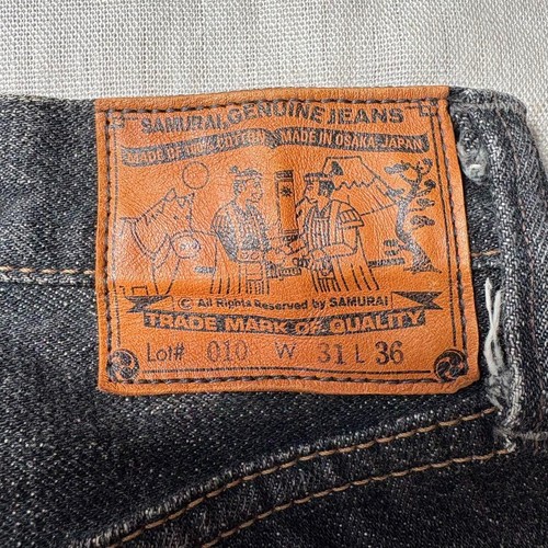 Samurai Jeans S3000BK W31 Straight Denim Jeans Indigo Black - Picture 16 of 17