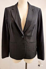 New Liz Claiborne Size 10 Black 1 Button Lined Blazer Jacket NWT