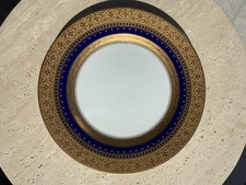 PIATTO SMALTATO ORO 24 K FABERGE IMPERIAL HERITAGE BLU COBALTO