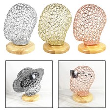 Metall Schaufensterpuppe Kopf mit Holzsockel Hut Brille Haarteile