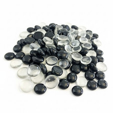 Decorative Round GLASS PEBBLES Stones BEADS 17-20mm *Lots Quantities & COLOURS*