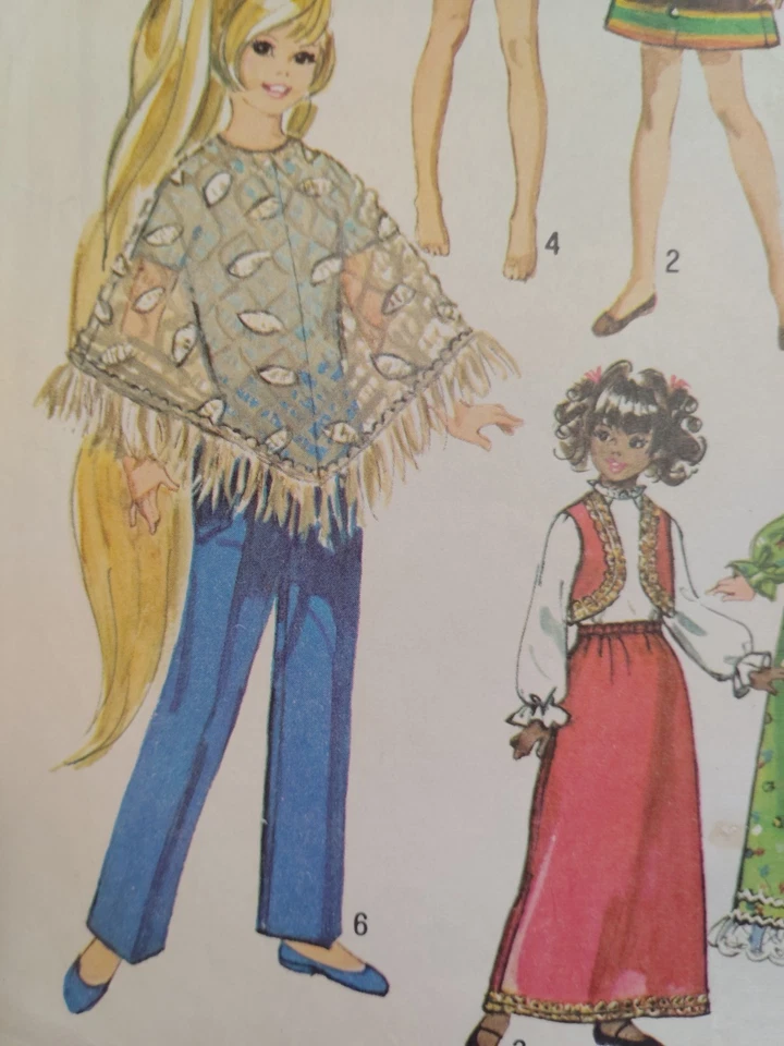 Кукла одежды гардероб 17 1/2» Simplicity 9138 шитье узор винтажный плащ платье покроя - Изображение 4 из 4