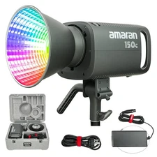 Amaran 150c COB RGBWW Video Light Bowens Mount,150W 2,500K to 7,500K CCT with...