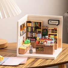 ROBOTIME DIY Miniatur Puppenhaus Bausatz 1:24 Mini Buchladen Kinder Geschenke