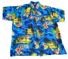 Great Vintage Men s Button Down Shirt By Caribbean Floral Tropical Hawaiian L