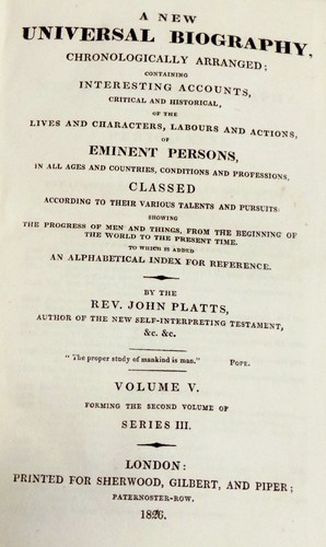 A New Universal Biography. (5 Volumes. complete), Platts, Rev. John. - Picture 4 of 10