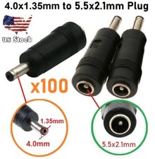 x100 Copper DC Power Connector 5.5mmx2.1mm Female to 4.0mmx1.35mm Male Adapter