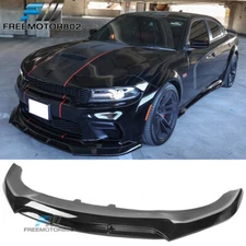 Fits 20-23 Dodge Charger SRT Scat Widebody V5 Style Front Bumper Lip Gloss Black