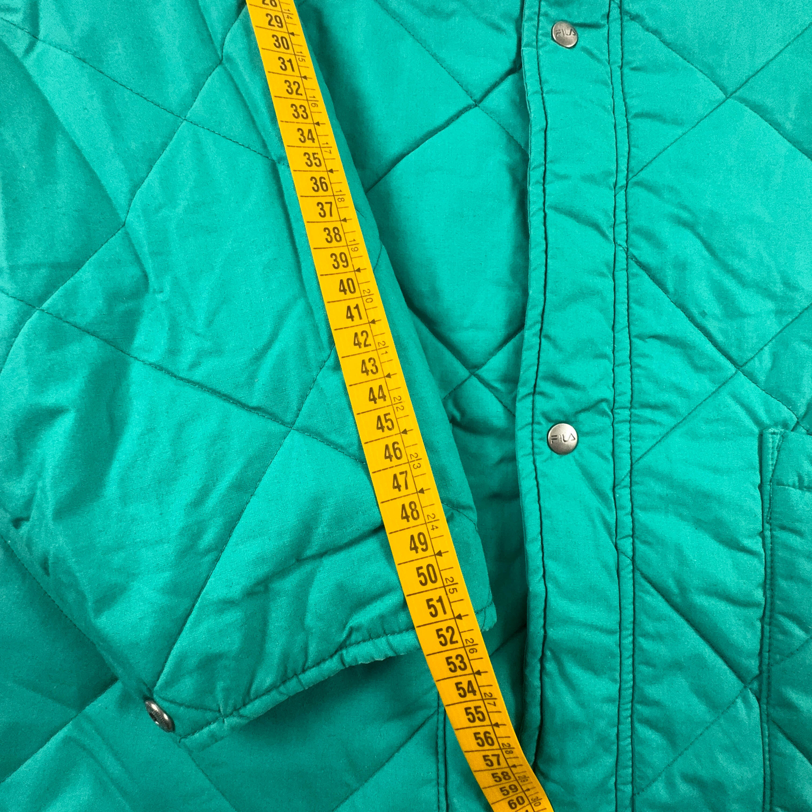Giacca trapuntata Fila Vintage verde con bottoni Taglia 164 uomo