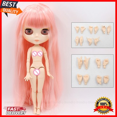 12'' Blythe Doll From Factory Jointed Body Pink Hair BJD White Skin 1/6 Toys New