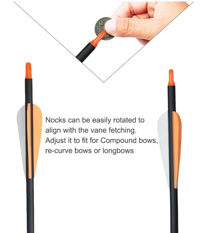 31" Hunting Arrows Carbon Shaft OD 7.8 Sp500-550 Target Practice for Recurve bow - Image 4 of 4