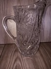 Vintage American Brilliant MCM Pinwheel Lead Crystal Cut Star Pattern Pitcher  — photo 3