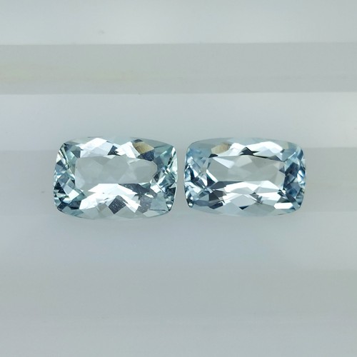 1.93Cts AMAZING CUSHION SHAPE UNHEATED NATURAL AQUAMARINE 2PCS LOOSE GEMSTONE - Picture 3 of 3