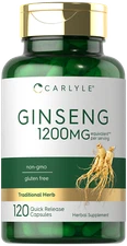 Ginseng Capsules 1200mg | 120 Count | Non-GMO, Gluten Free | by Carlyle