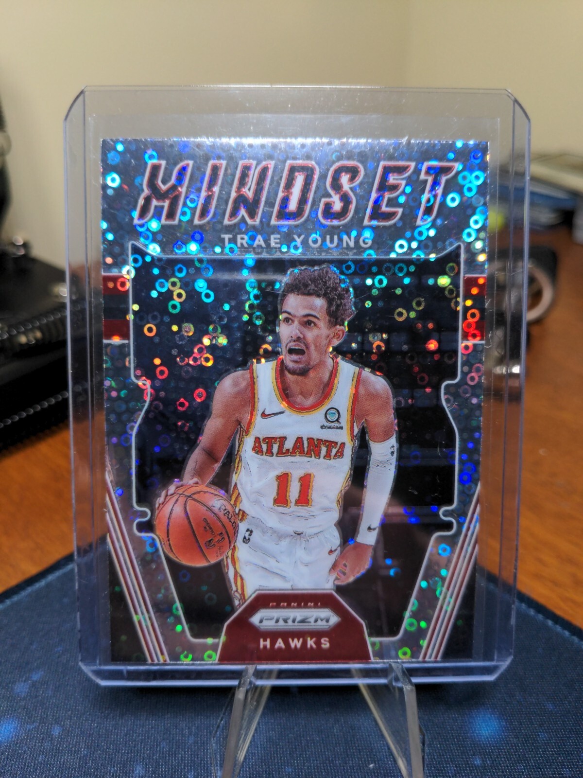Trae Young Silver Disco Prizm Mindset Insert 2021-22 Panini Prizm Basketball #12