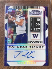 2020 CONTENDERS DRAFT PICK JACOB EASON COLLEGE TICKET AUTO FAME /5 SSP ROOKIE rc