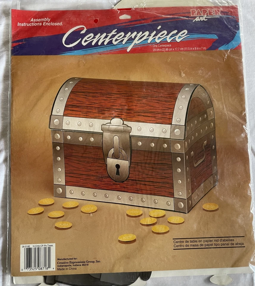 PIRATE Map Tablecloth 2 TREASURE CHEST Centerpiece HATS Paper Art PARTY SUPPLIES - Image 2 of 4