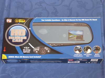 NEU: InvenTel HD MIRROR CAM Dash Cam 350° Motion Detection Camera REAL HD 1080P