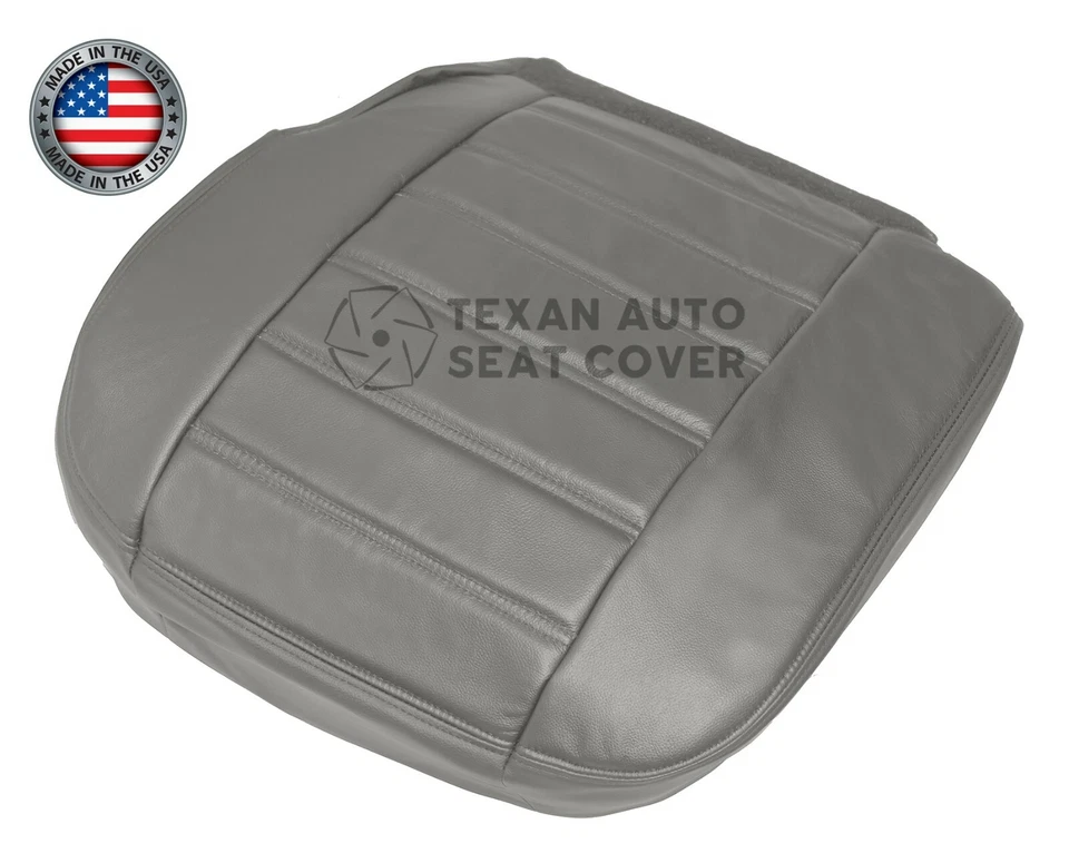 2003, 2004 Hummer H2 SUV, SUT Driver Side Bottom Leather Seat Cover Wheat Gray - Image 3 of 4