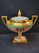 Antique Willets Belleek Covered Sugar Bowl Gr...