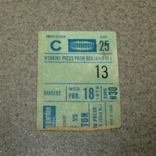 NY Rangers 2/18/1976 Ticket Stub 11 Goals Vickers Hat Trick 7 pts TEAM RECORD