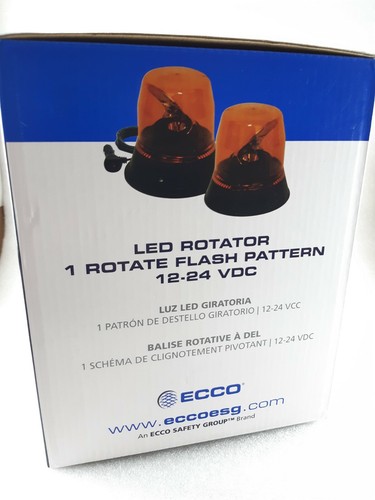 ECCO LED Amber Beacon Rotator 12v 24v Amber 3 Bolt Class 1 Traffic Control - Picture 8 of 10