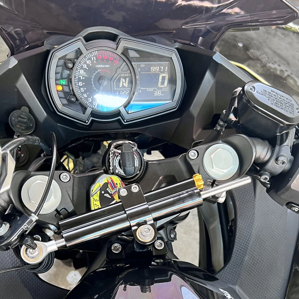 Amortiguador de dirección estabilizador negro pieza universal para MV Agusta Brutale F3 F4 F4RR Foto 3 de 4