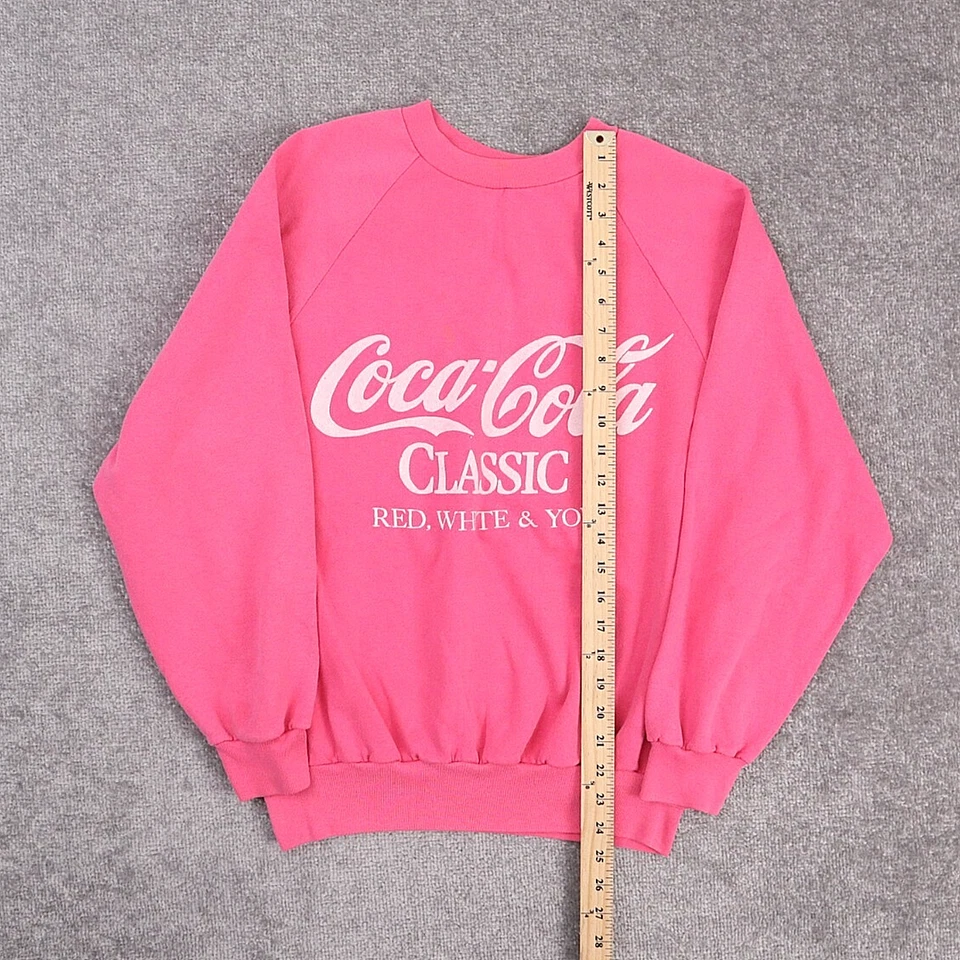 VTG Coca-Cola Promo Soda USA Small Pink Long Sleeve Pullover Sweatshirt - Image 2 of 4