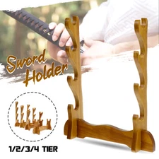 1/2/3/4 Tiers Samurai Katana Sword Tanto Holder Stand Bracket Wood Display Rack