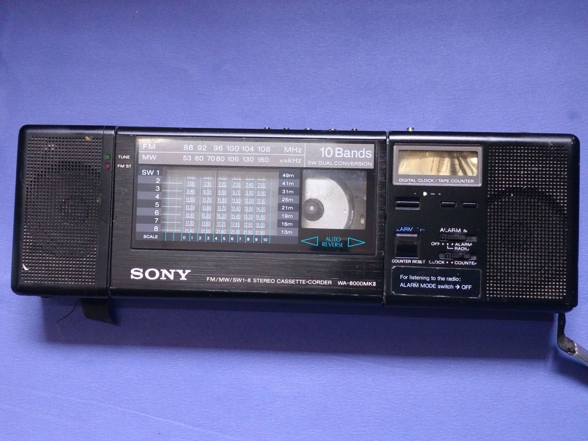SONY WA-8000MKⅡ ラジオカセットレコーダージャンク Sony WA 8000 MK II Walkman Cassette player Radio works motor