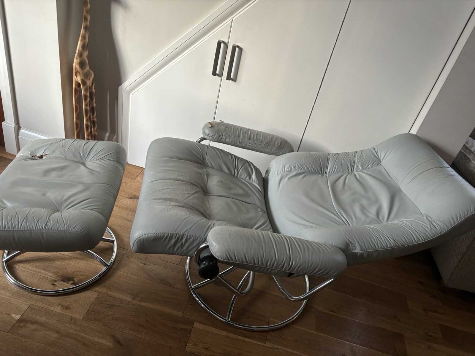 ekornes stressless recliner chair and footstool eBay