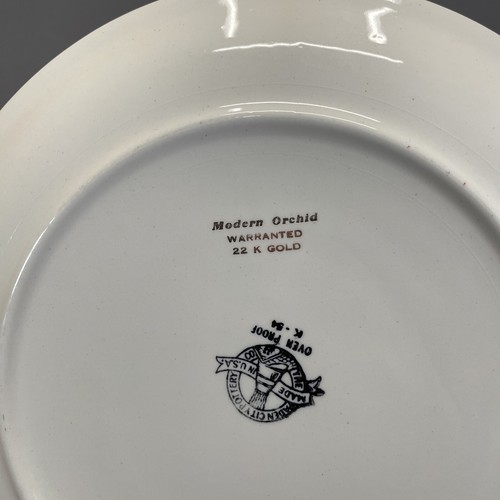 Paden City Modern Orchid Dinner Plate 9 3/8" 22K Gold Rim Multiple Available - Picture 4 of 10