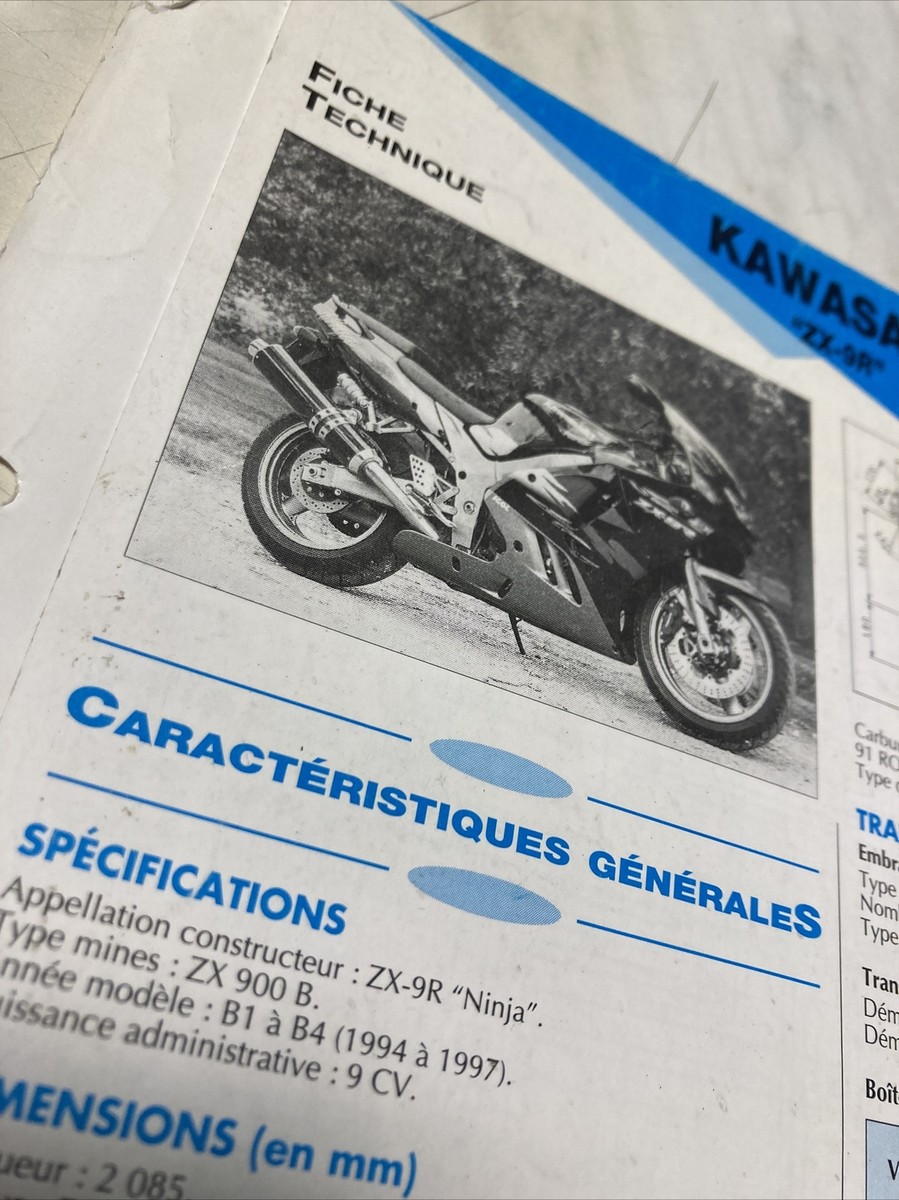 Kawasaki ZX-9R 900 B1 B2 B3 B4 1994/1997 Technical Datasheet