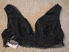 Soma M Medium Black Embraceable Lace Plunge Bralette