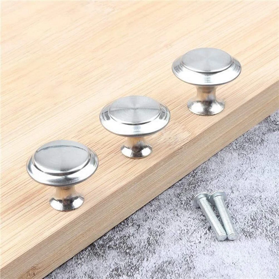 2-40 Pcs Door Knobs Cabinet Kitchen Stainless Steel DIY UK Handles Cupboard Draw - Image 3 of 4