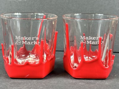 Makers Mark Low Ball Liquor Barware Glasses 