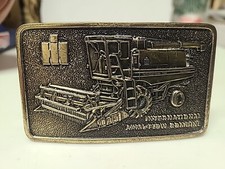 International Harvester IH  AF Combine Brass Belt Buckle 1978 Limited Ed IHC