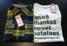    NWT Lot of 2 Boy's Shirts  Size MEDIUM  Autumn Thanksgiving  Cat  Jack   