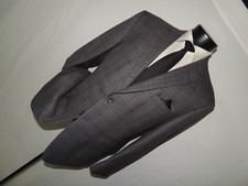 Pronto Uomo Platinum Men's Gray plaid 100 wool sports jacket coat 44 short