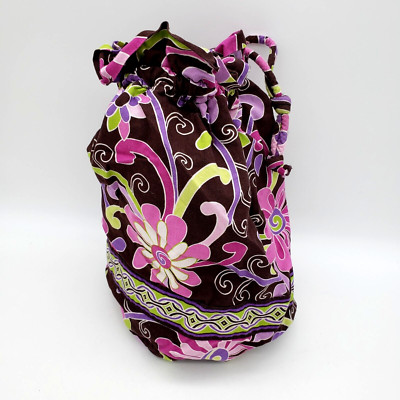 Vera Bradley Ditty Bag Purple Punch Wet Swimsuit Waterproof Lined Drawstring
