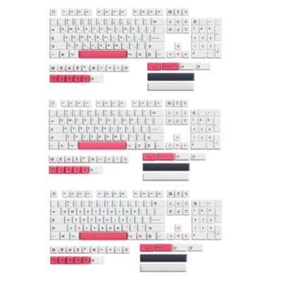 Keycaps 126PCS White Keycap Set XDA Profile Full Set Keycap Thick PBT Dye Subbed