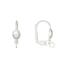 Silver Plated Fancy Leverback Earwires Earring Hooks Findings with Oval 10 pcs