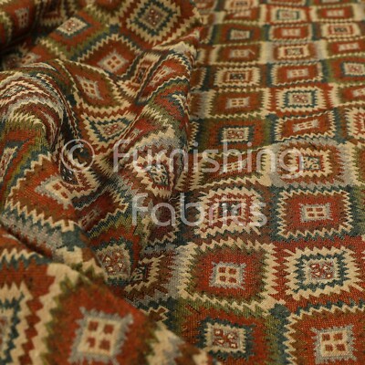 Feuerbehandelter mexikanischer Tetris aztekisch geometrisch bunt Jacquard Polsterstoff