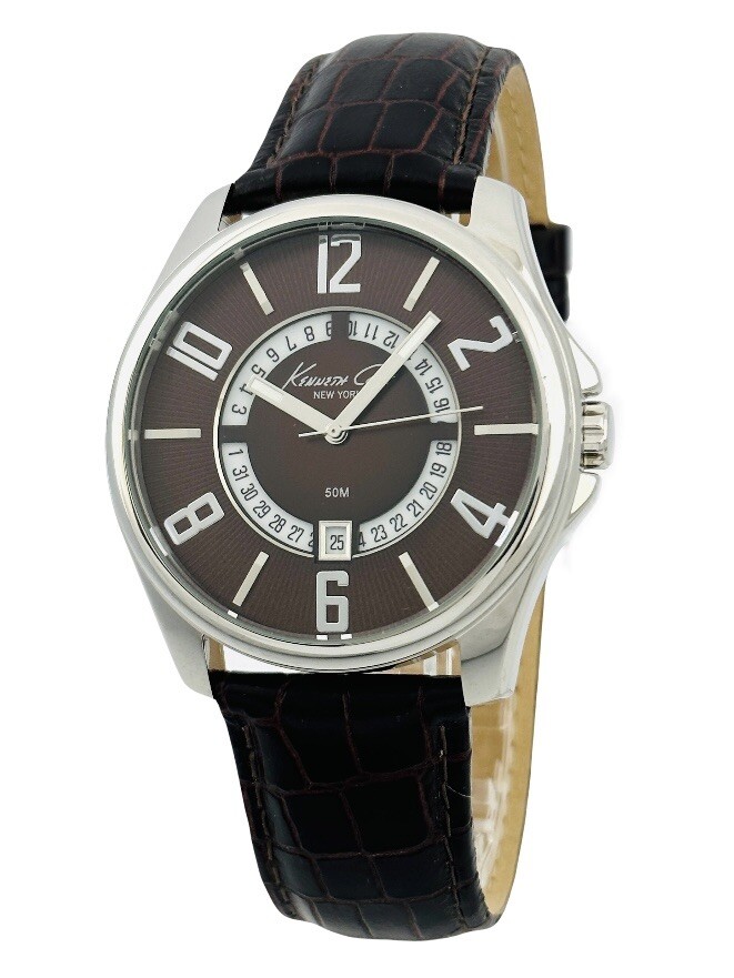 Kenneth Cole NY KC1569 Wall Street Collection Brown Leather Watch