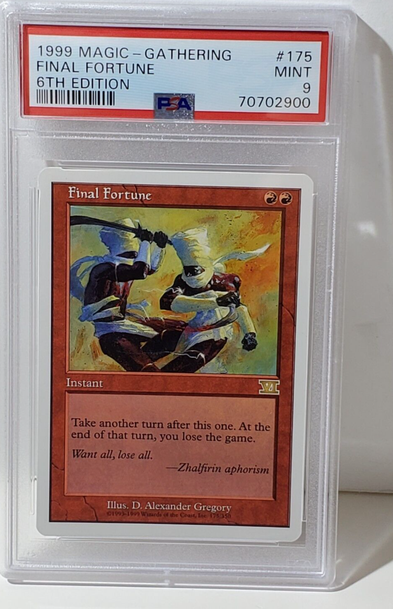 1999 Magic The Gathering MTG 6th Edition #175 Final Fortune Graded