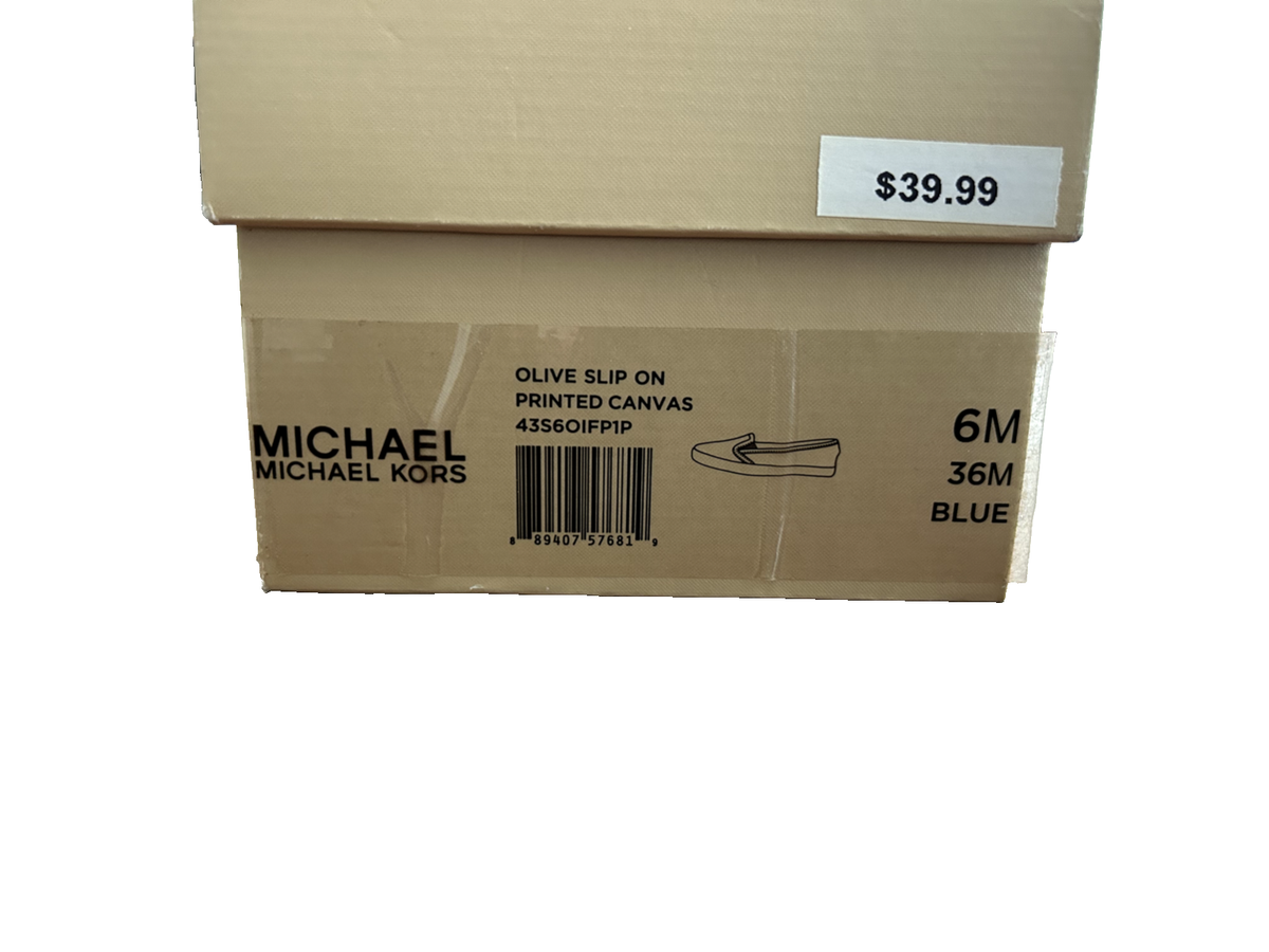 Michael Kors Olive Slip on Size 6 Blue White Floral Printed  display picture 1