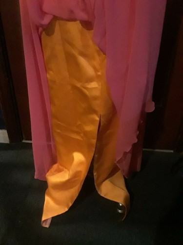 Lazaro chiffon, floor length, 2 pc, tangerine/pink, formal/prom, dress, size - Picture 6 of 12