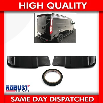ROBUST CAR PARTS FOR FORD TRANSIT CUSTOM BARN DOOR REAR SPOILER PAINTED PANTHER BLACK (2012-2018)