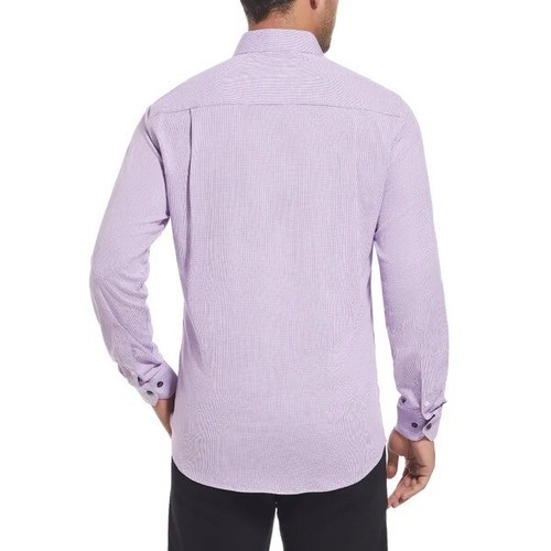Nwt Duchamp Slim Fit Dark Purple Cotton Shirt Mens XXL Long Sleeve Button Front - Picture 4 of 8