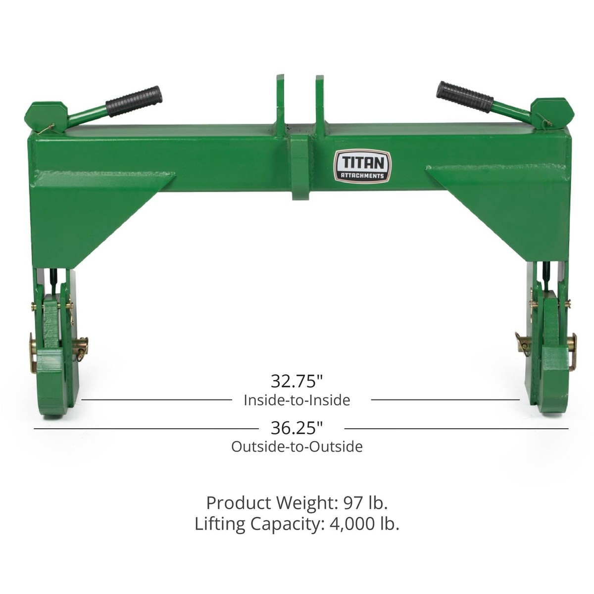 Titan Attachments 3 Point Hitch Receiver with Suitcase Rack Titan Attachments 3 Point Hitch Receiver with Suitcase Rack